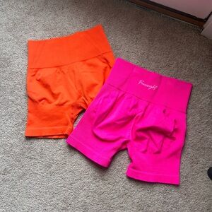 Freestyle Women's Orange and Pink Bike Shorts